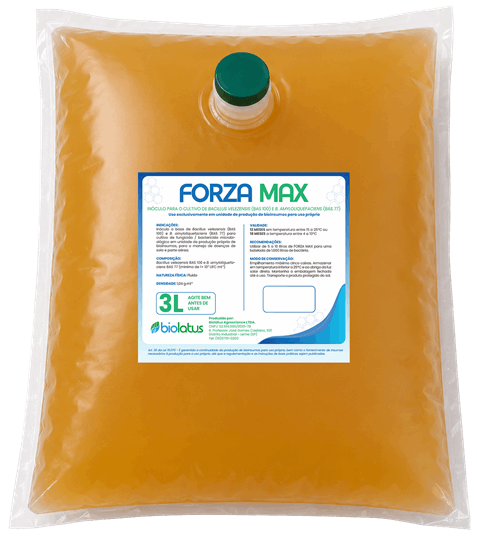 Inóculo microbiológico FORZA MAX Biolatus - Bacillus velezensis e amyloliquefaciens fungicida e bactericida