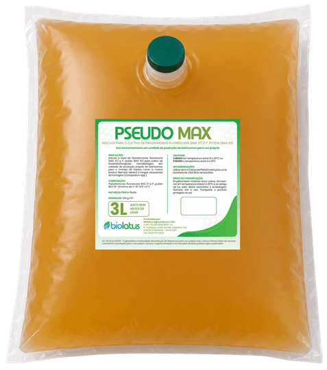 Inóculo inseticida e fungicida microbiológico PSEUDO MAX Biolatus - Pseudomonas fluorescens e putida